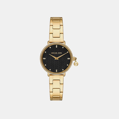 Michael Kors Mini Pyper Pave Women Quartz Black Dial Analog Stainless Steel Watch Mk7616