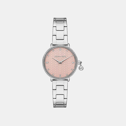 Michael Kors Mini Pyper Pave Women Quartz Pink Dial Analog Stainless Steel Watch Mk7617