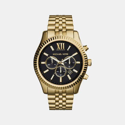Michael Kors Lexington Men Quartz Black Dial Chronograph Stainless Steel Watch Mk8286