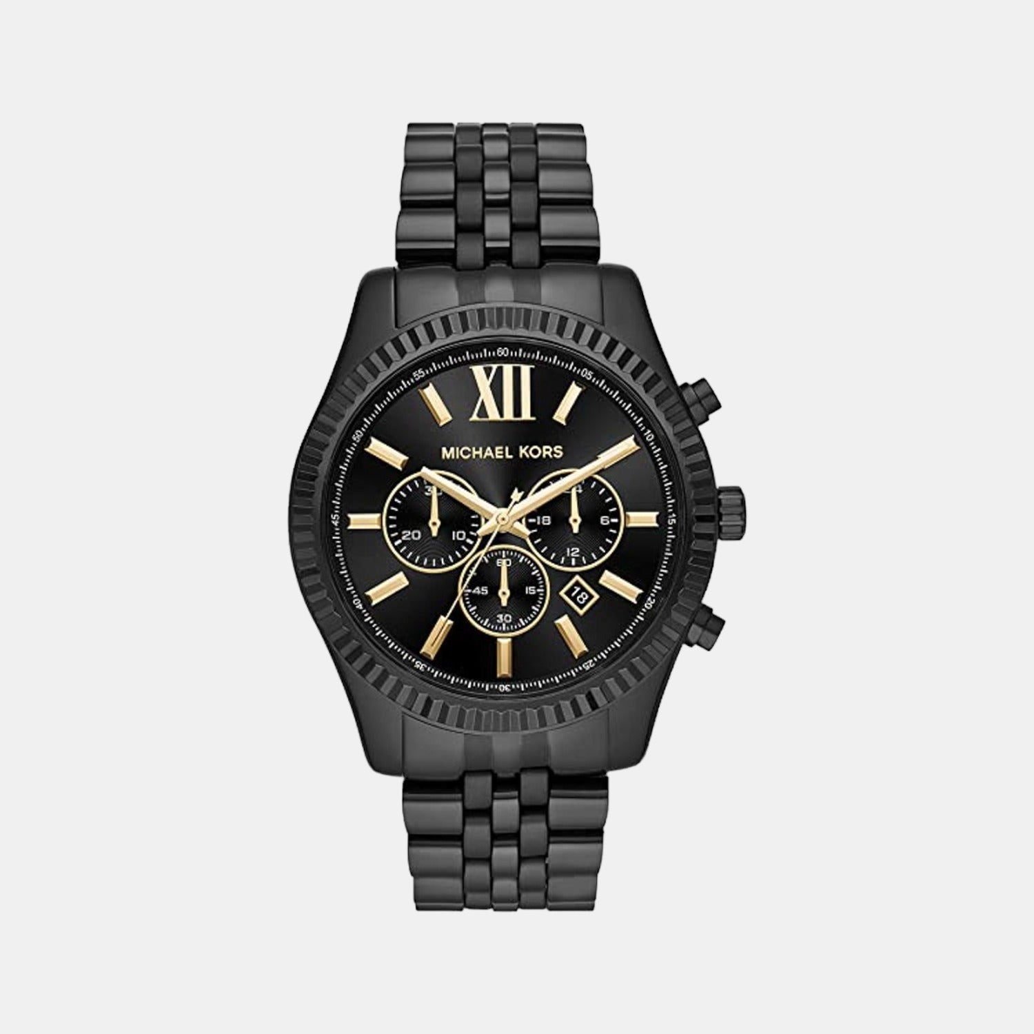 Michael Kors Lexington Men Quartz Black Dial Chronograph Stainless Steel Watch Mk8603