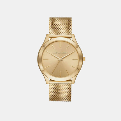 Michael Kors Slim Runway Men Quartz Gold Dial Analog Stainless Steel Watch Mk8625