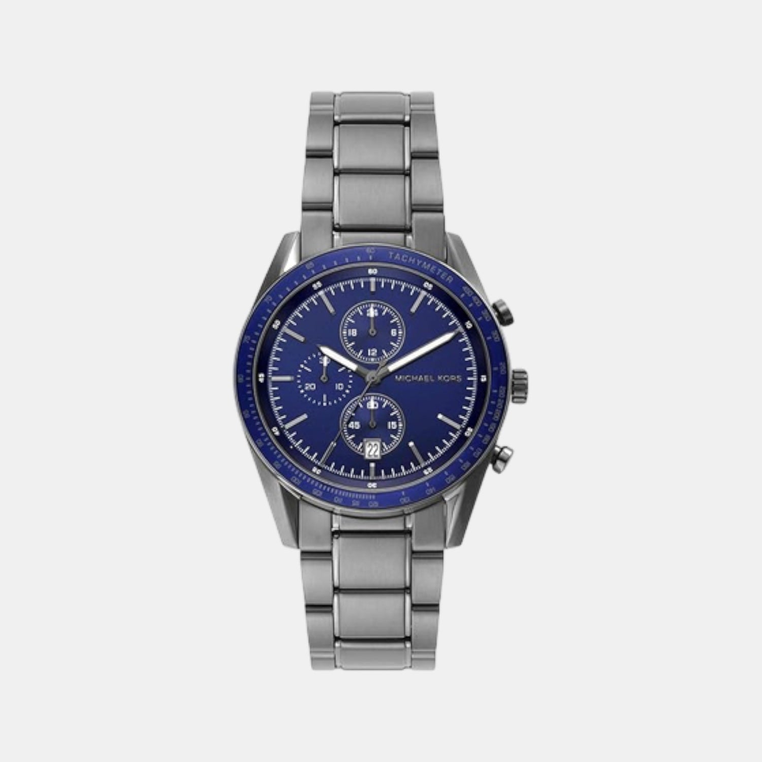 Michael Kors Warren Men Quartz Blue Dial Chronograph Stainless Steel Watch Mk9111