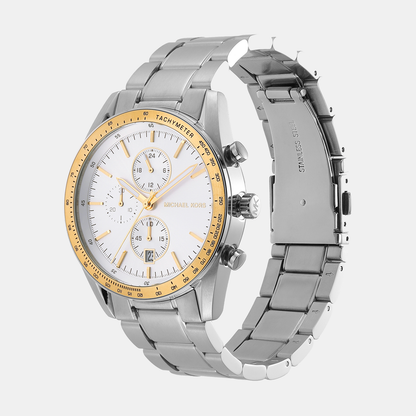 Michael Kors Warren Men Quartz White Dial Chronograph Stainless Steel Watch Mk9112