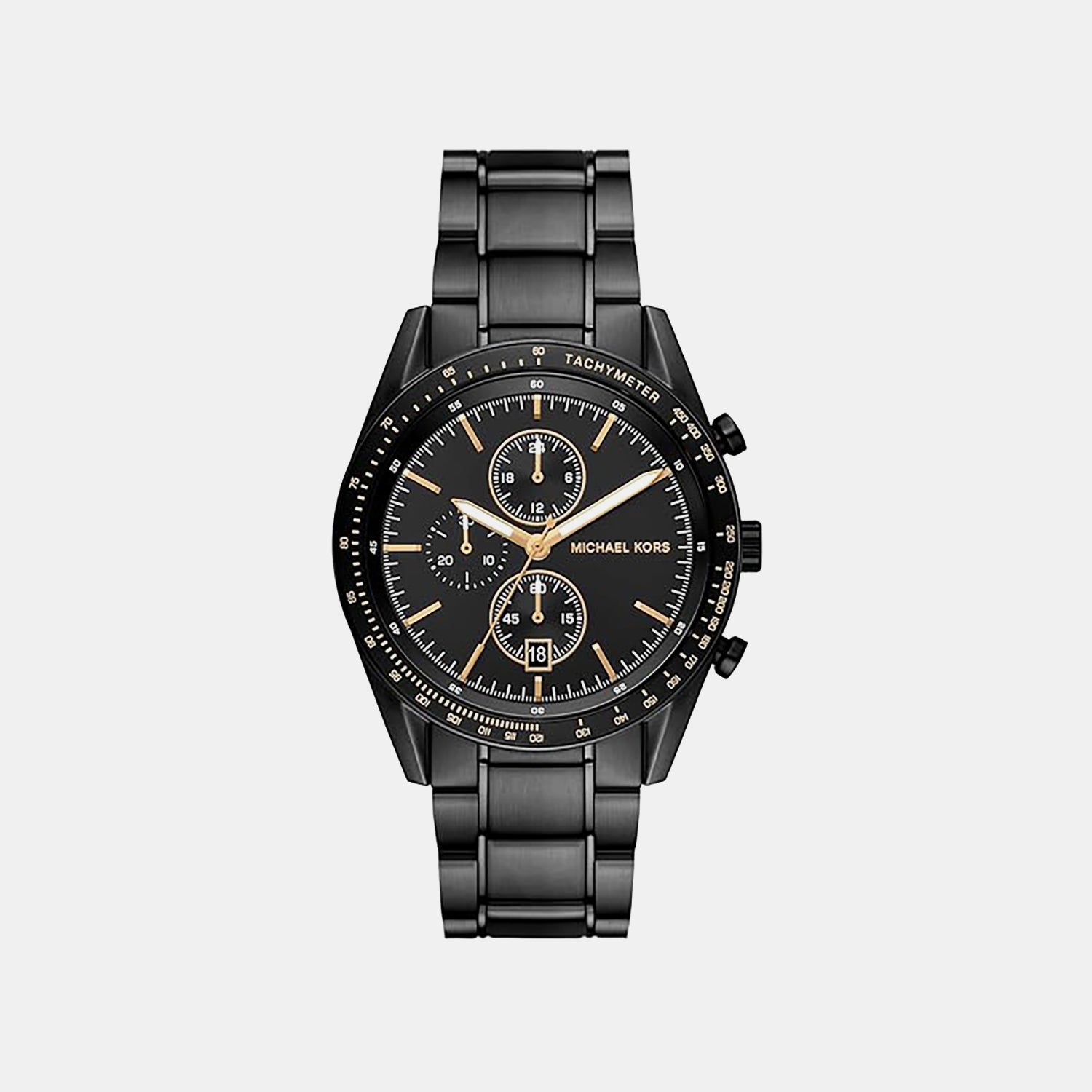Michael Kors Warren Men Quartz Black Dial Chronograph Stainless Steel Watch Mk9113