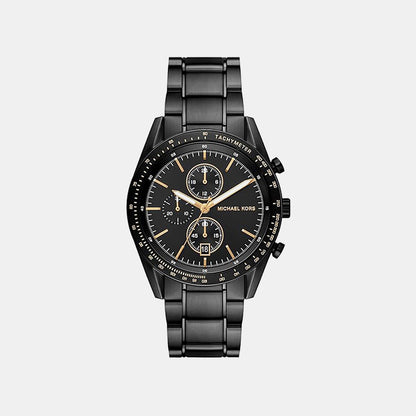 Michael Kors Warren Men Quartz Black Dial Chronograph Stainless Steel Watch Mk9113