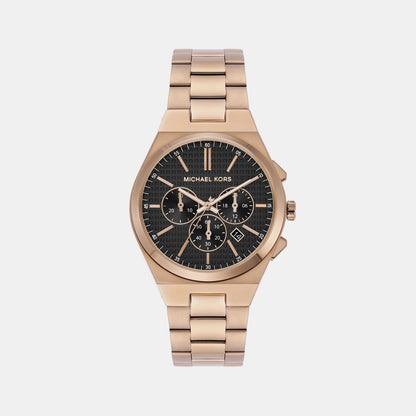 Michael Kors Lennox Men Quartz Black Dial Chronograph Stainless Steel Watch Mk9119