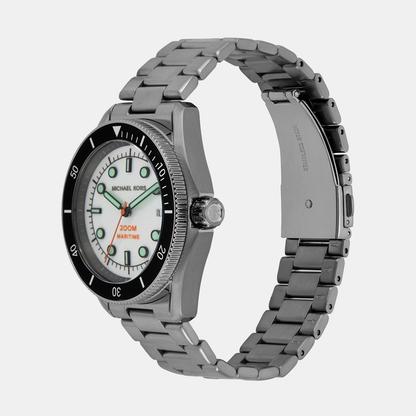 Michael Kors Maritime Men Quartz White Dial Analog Stainless Steel Watch Mk9163