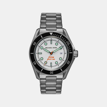 Michael Kors Maritime Men Quartz White Dial Analog Stainless Steel Watch Mk9163