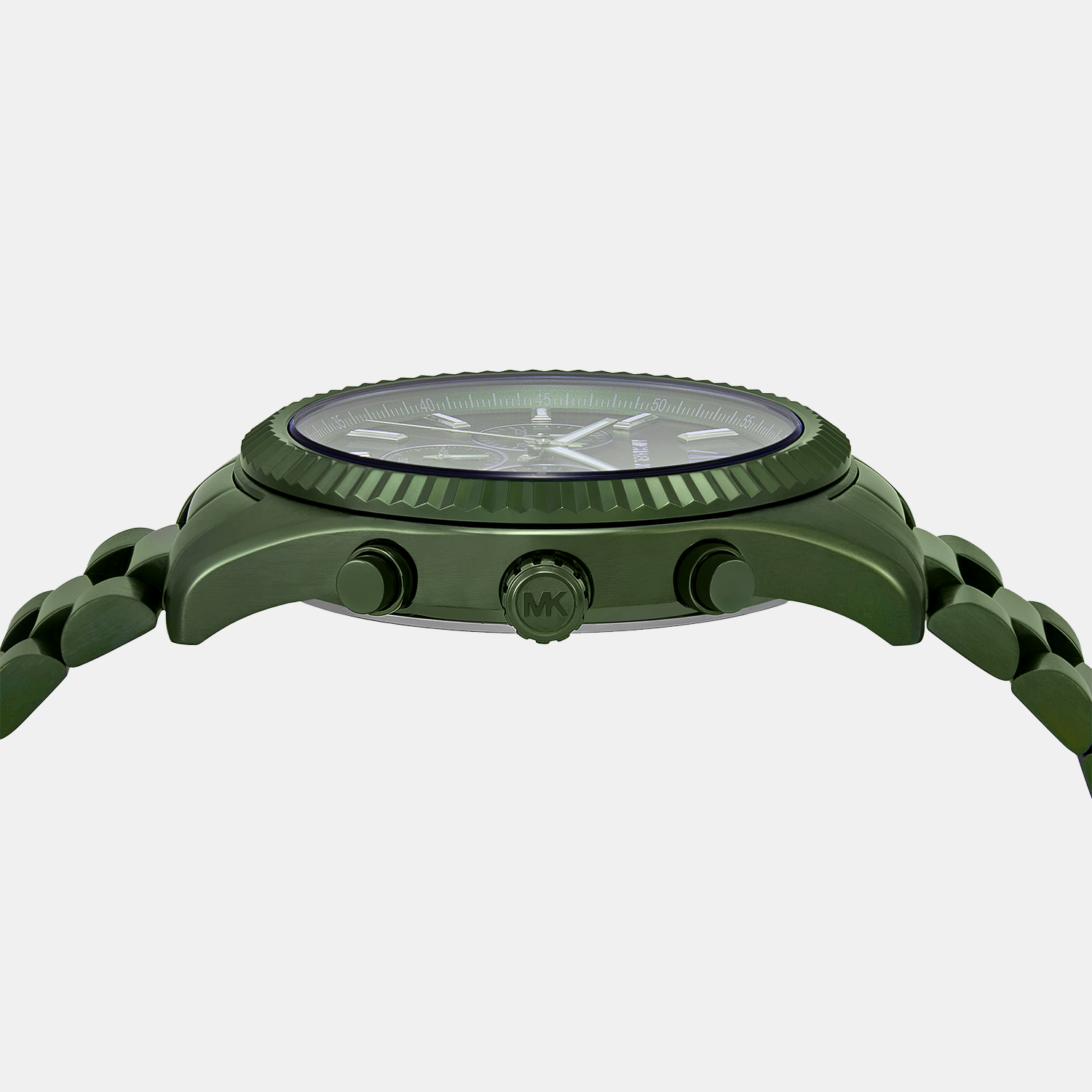 Michael Kors Lexington Men Quartz Green Dial Chronograph Stainless Steel Watch Mk9166