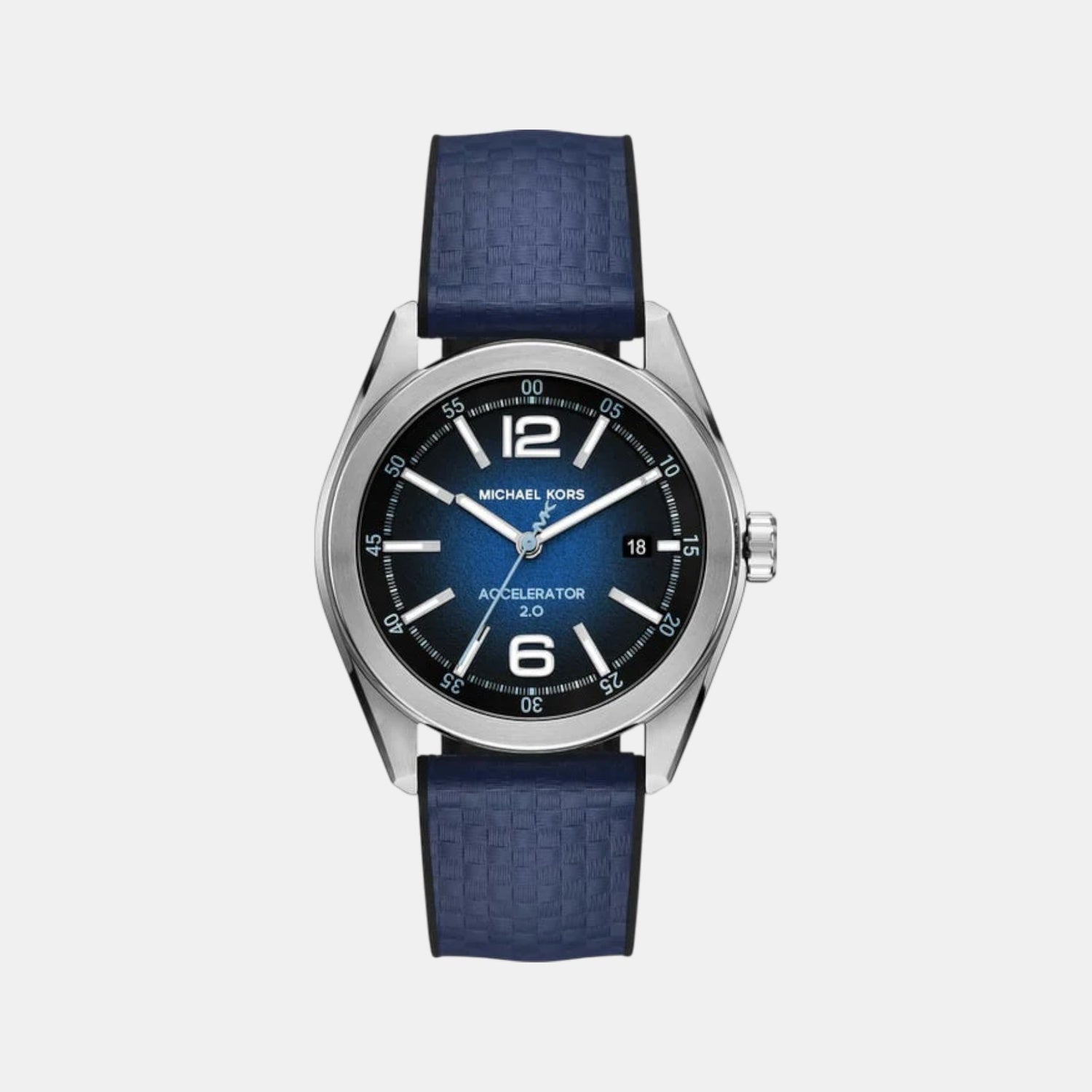 Michael Kors Accelerator 2.0 Men Quartz Blue Dial Analog Silicone Watch Mk9174
