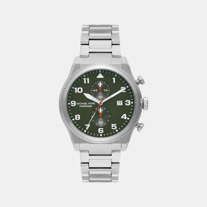 Michael Kors Panorama Men Quartz Green Dial Chronograph Stainless Steel Watch Mk9196