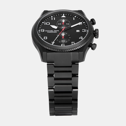 Michael Kors Panorama Men Quartz Black Dial Chronograph Stainless Steel Watch Mk9198