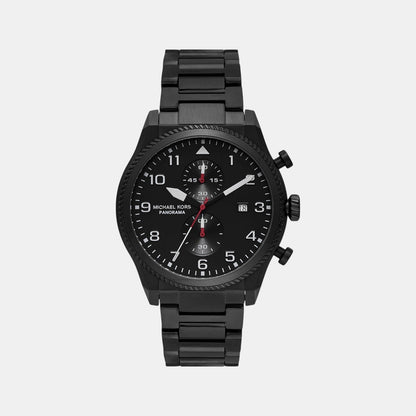Michael Kors Panorama Men Quartz Black Dial Chronograph Stainless Steel Watch Mk9198