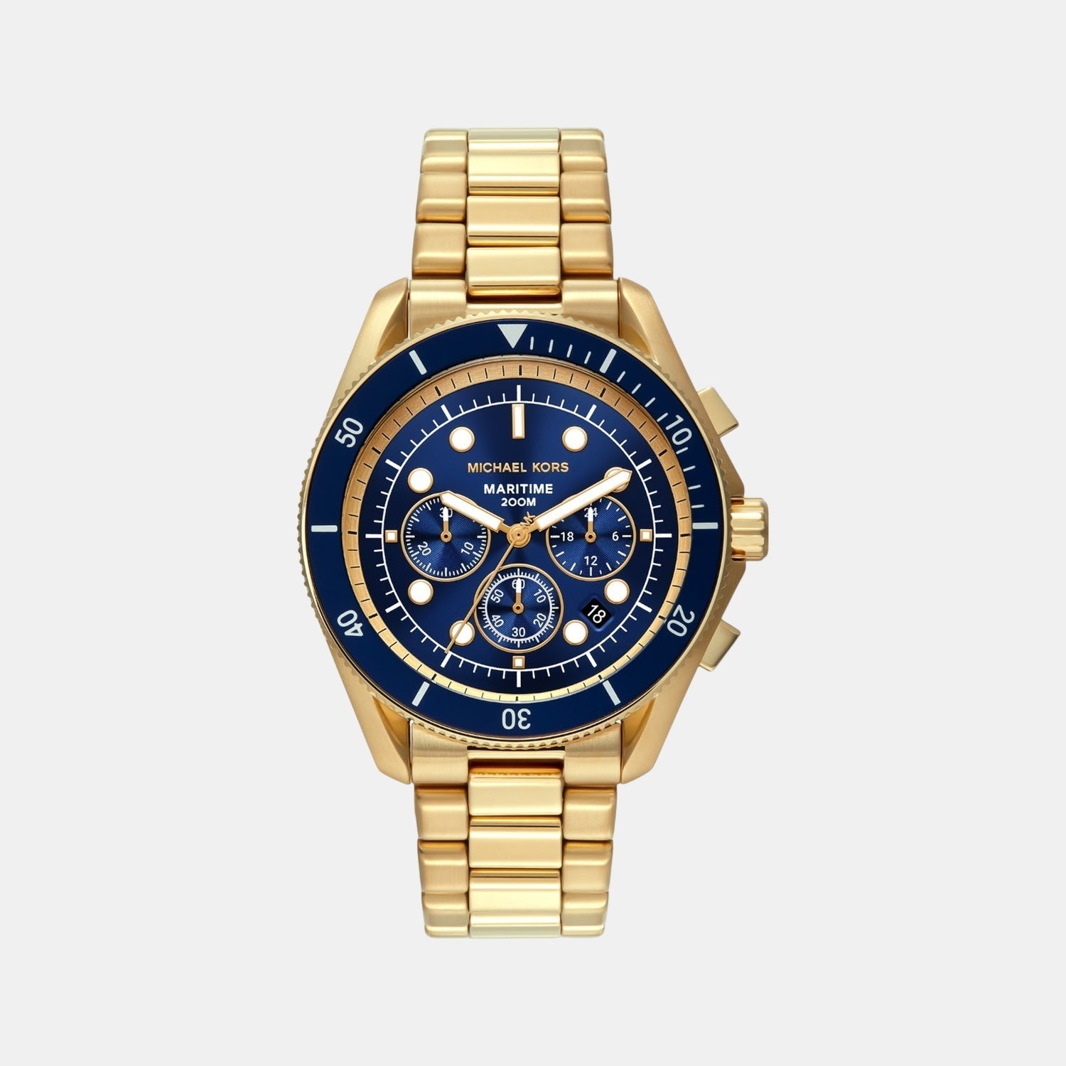 Michael Kors Maritime Men Quartz Blue Dial Chronograph Stainless Steel Watch Mk9202