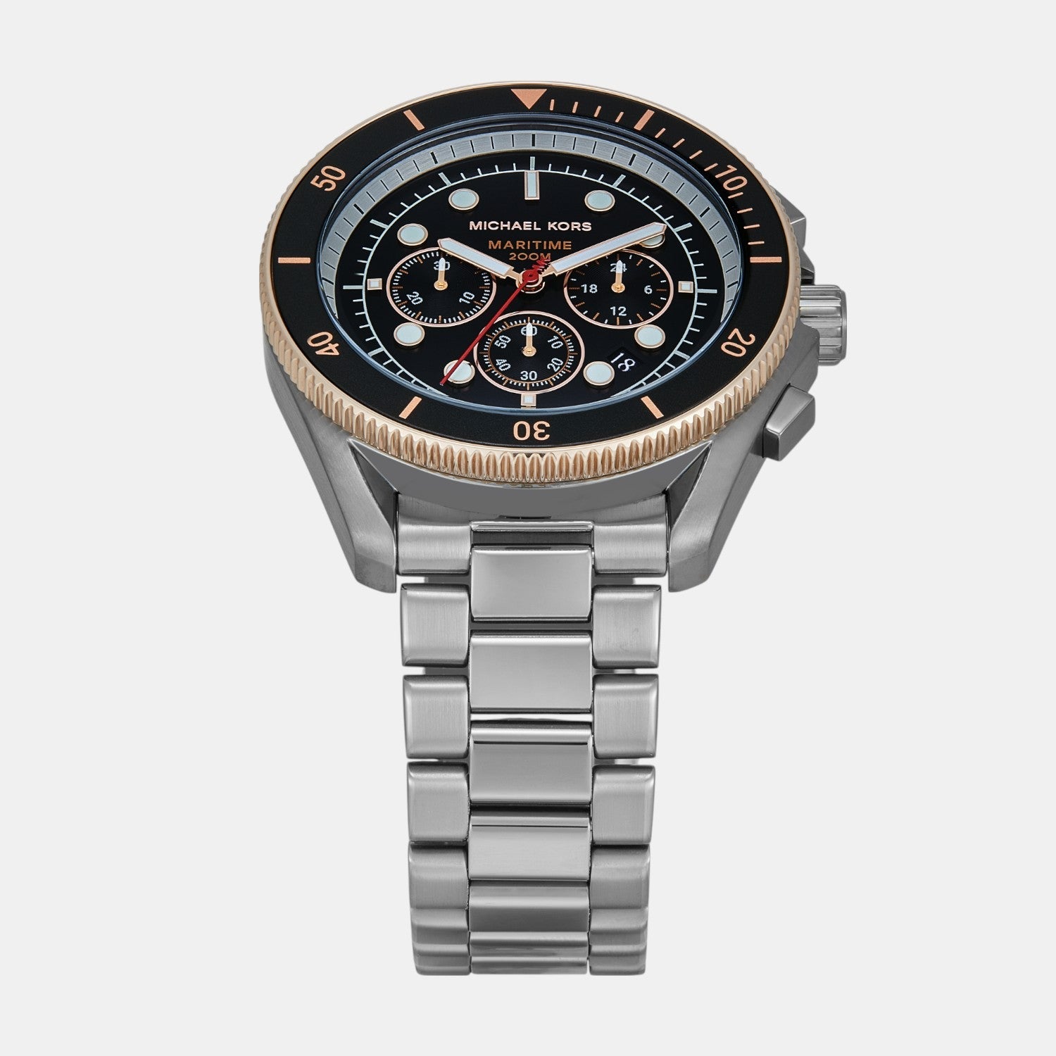 Michael Kors Maritime Men Quartz Black Dial Chronograph Stainless Steel Watch Mk9204