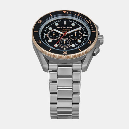 Michael Kors Maritime Men Quartz Black Dial Chronograph Stainless Steel Watch Mk9204