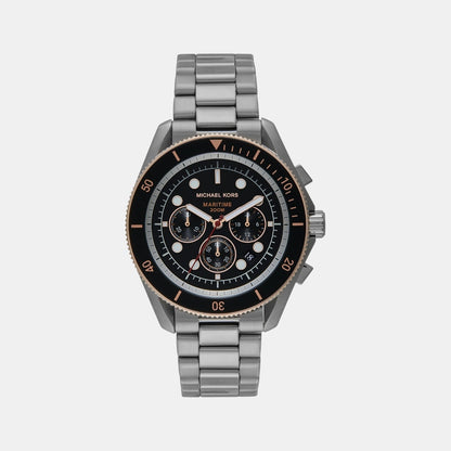 Michael Kors Maritime Men Quartz Black Dial Chronograph Stainless Steel Watch Mk9204