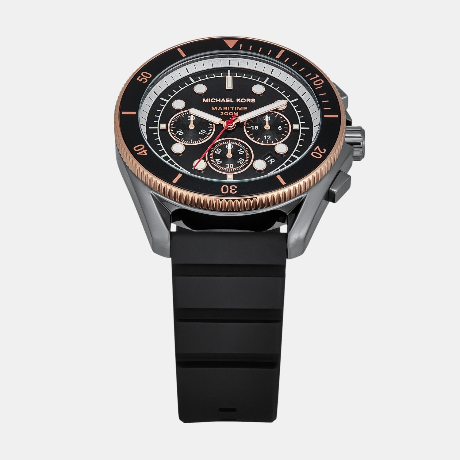 Michael Kors Maritime Men Quartz Black Dial Chronograph Silicone Watch Mk9206
