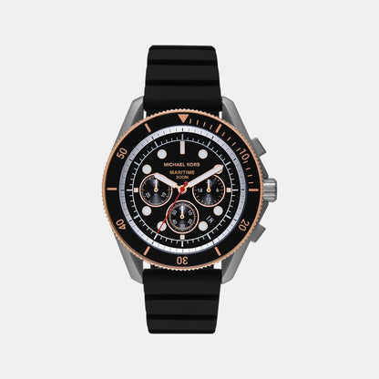 Michael Kors Maritime Men Quartz Black Dial Chronograph Silicone Watch Mk9206