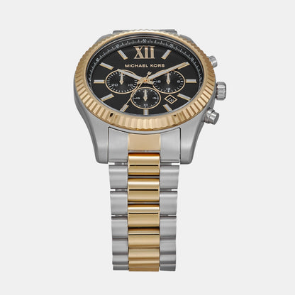 Michael Kors Lexington Men Quartz Black Dial Chronograph Stainless Steel Watch Mk9207
