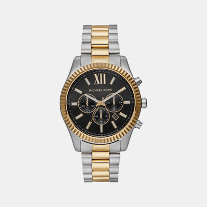 Michael Kors Lexington Men Quartz Black Dial Chronograph Stainless Steel Watch Mk9207