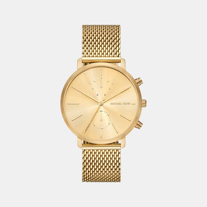 Michael Kors Blake Men Quartz Gold Dial Chronograph Stainless Steel Watch Mk9210