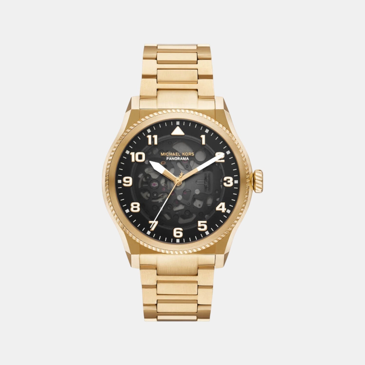 Michael Kors Panorama Men Automatic Black Dial Analog Stainless Steel Watch Mk9218