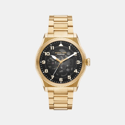 Michael Kors Panorama Men Automatic Black Dial Analog Stainless Steel Watch Mk9218