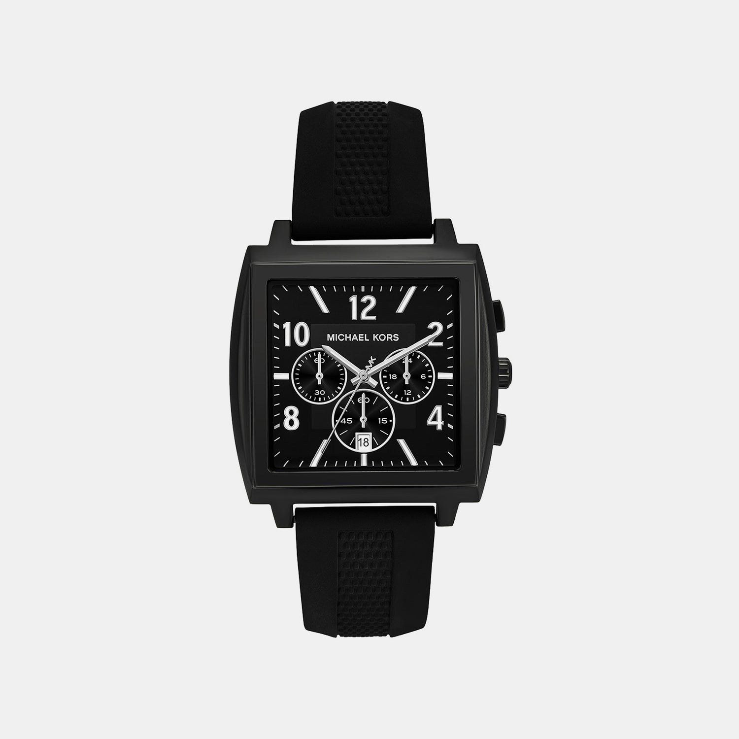 Michael Kors Rhys Men Quartz Black Dial Analog Silicone Watch Mk9233