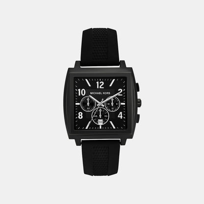 Michael Kors Rhys Men Quartz Black Dial Analog Silicone Watch Mk9233