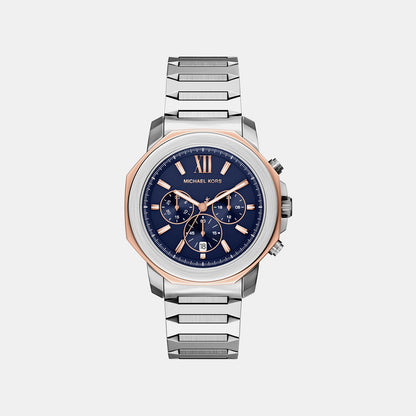 Michael Kors Prescott Men Quartz Blue Dial Chronograph Stainless Steel Watch Mk9250