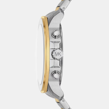 Michael Kors Oversized Prescott Men Quartz Silver Dial Chronograph Stainless Steel Watch Mk9260