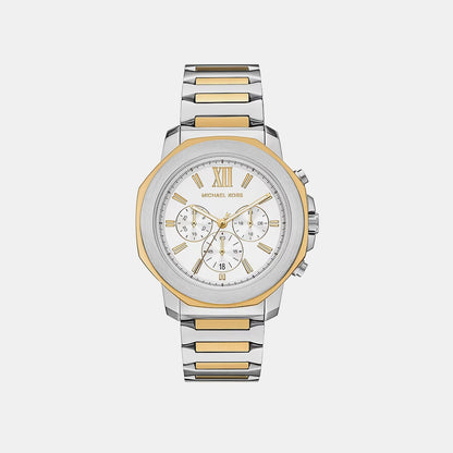 Michael Kors Oversized Prescott Men Quartz Silver Dial Chronograph Stainless Steel Watch Mk9260