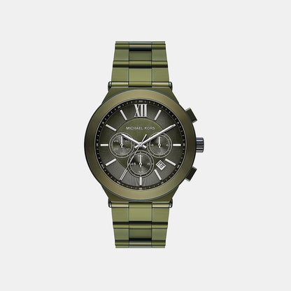 Michael Kors Oversized Billie Men Quartz Green Dial Chronograph Stainless Steel Watch Mk9268