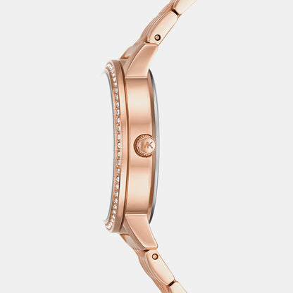 Michael Kors Women Quartz Rose Gold Dial Multi-Function Stainless Steel Watch Mko1081