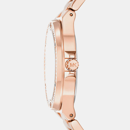 Michael Kors Lennox Women Quartz Rose Gold Dial Analog Stainless Steel Watch Mko1221