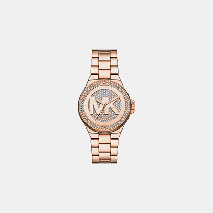 Michael Kors Lennox Women Quartz Rose Gold Dial Analog Stainless Steel Watch Mko1221