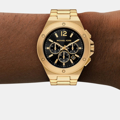 Michael Kors Lennox Men Quartz Black Dial Chronograph Stainless Steel Watch Mko1236