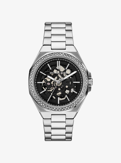 Oversized Callum Pave Silver-Tone Watch Silver Silver