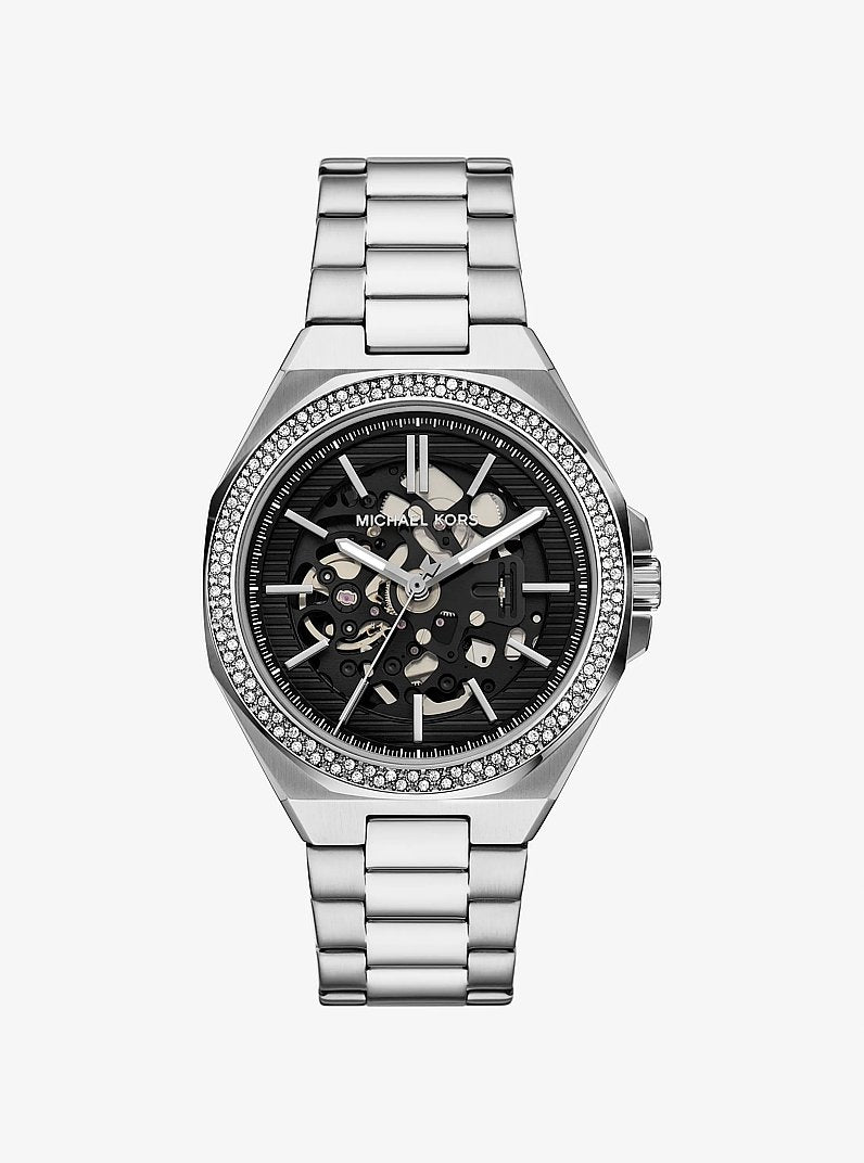 Oversized Callum Pave Silver-Tone Watch Silver Silver