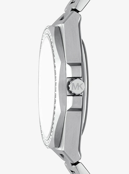 Oversized Callum Pave Silver-Tone Watch Silver Silver