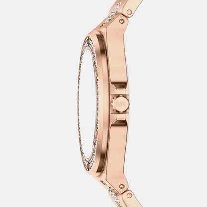 Michael Kors Lennox Women Quartz Rose Gold Dial Analog Stainless Steel Watch Mko1247