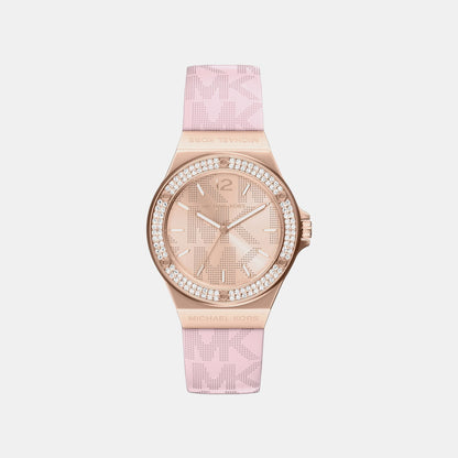 Michael Kors Lennox Women Quartz Rose Gold Dial Analog Silicone Watch Mko1251