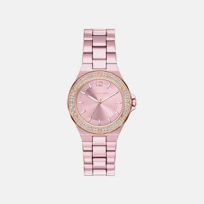 Michael Kors Lennox Women Quartz Pink Dial Analog Stainless Steel Watch Mko1254
