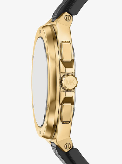 Oversized Lennox Gold-Tone and Silicone Watch Gold Gold