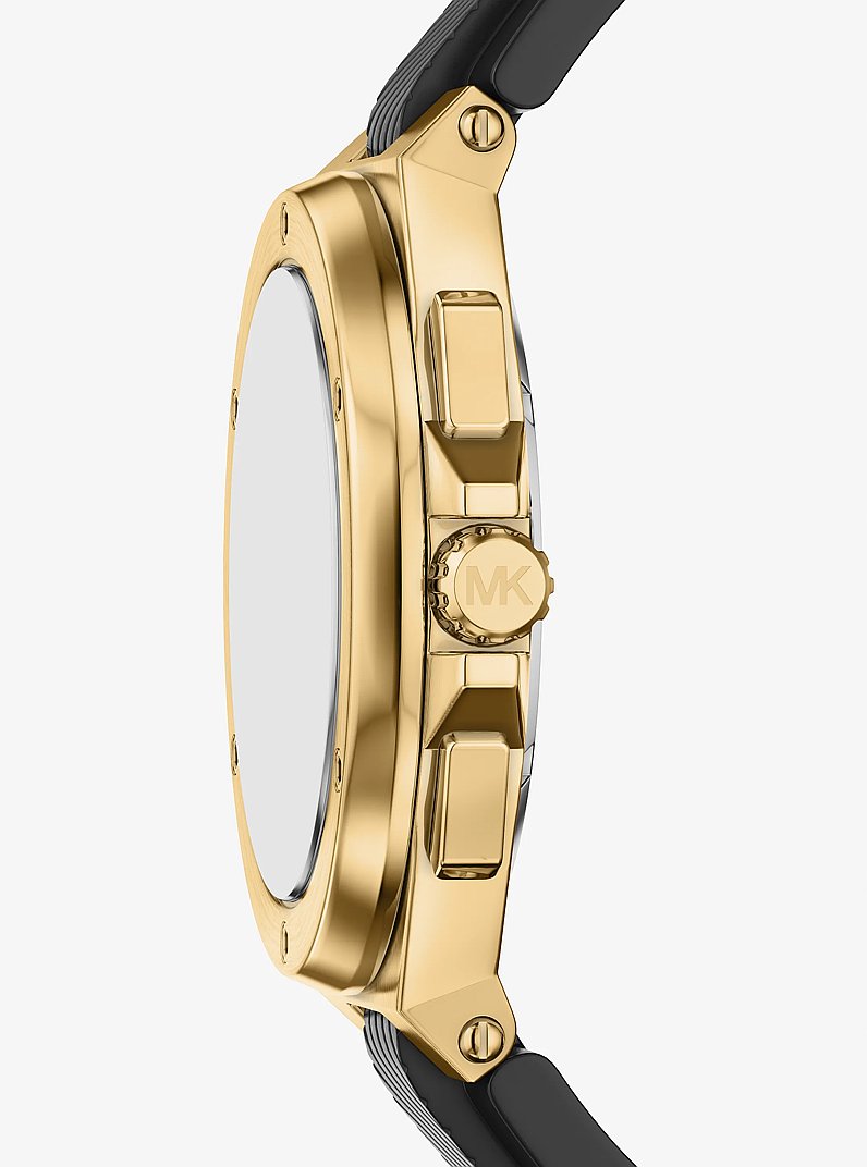 Oversized Lennox Gold-Tone and Silicone Watch Gold Gold