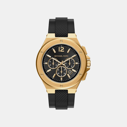 Michael Kors Lennox Men Quartz Black Dial Chronograph Silicone Watch Mko1272