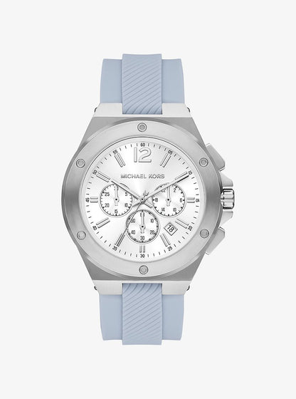 Oversized Lennox Silver-Tone and Silicone Watch Silver Silver