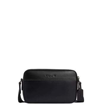Coach Black Graham Solid Leather Small Cross Body Bag