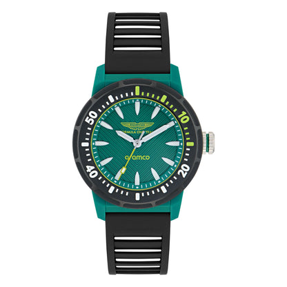 Aston Martin Green Round Dial Analog Men's Watch MTFK1F50243